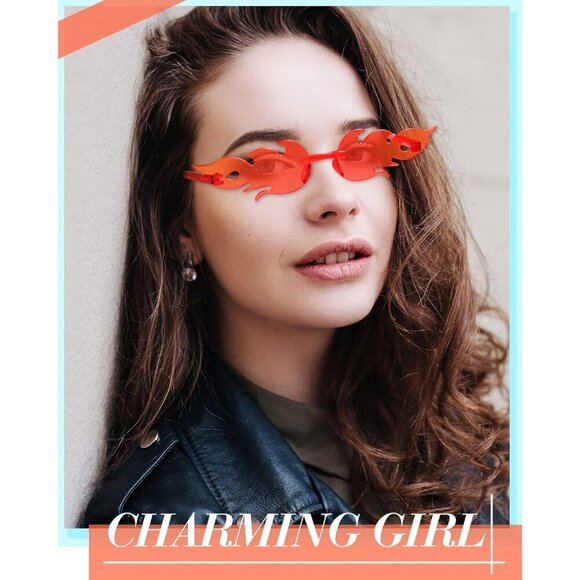 Fire Flame Sunglasses 24 Pairs Unisex Retro Wave Party Costume Accessory main image 4